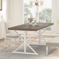 Table à manger en MDF avec base en marbre personnalisée OEM, pieds réglables et base robuste pour une utilisation quotidienne à la maison en famille