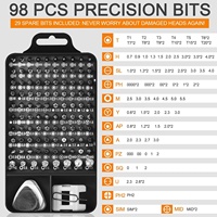Jeu de tournevis de précision, kit d'outils de réparation magnétique 115 en 1 de qualité professionnelle pour électronique, ordinateur, iPhone, ordinateur portable