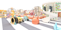 Parc de trampolines d'amusement pour enfants personnalisé, équipement de terrain de jeux intérieur avec piscine à balles et toboggans