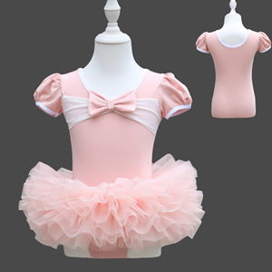 Vestido <span class=keywords><strong>de</strong></span> Ballet <span class=keywords><strong>de</strong></span> Algodón para Niñas <span class=keywords><strong>con</strong></span> Mangas Cortas Abullonadas, Tutú <span class=keywords><strong>con</strong></span> Lazo Grande, Leotardo <span class=keywords><strong>con</strong></span> Panel <span class=keywords><strong>de</strong></span> Malla, Falda <span class=keywords><strong>de</strong></span> Tul <span class=keywords><strong>con</strong></span> Volantes en Capas, <span class=keywords><strong>Disfraz</strong></span> <span class=keywords><strong>de</strong></span> Danza para Niñas - Product Image 1