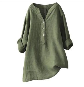 Blusa Informal de Algodón para <span class=keywords><strong>Mujer</strong></span>, Estilo Holgado con <span class=keywords><strong>Cuello</strong></span> Alto - Product Image 6