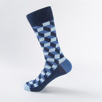 Chaussettes mi-mollet colorées à rayures géométriques pour hommes, style streetwear hip-hop, personnalisées, en coton de haute qualité, pour le sport