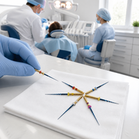 Grandes lime endodontiques rotatives NiTi bleues à activation thermique, à anneaux de codage couleur, instruments flexibles, tailles assorties pour usage clinique