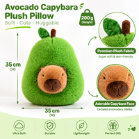 Boneka Kapibara Alpukat Custom OEM, Boneka Buah Lepas Pasang, Boneka Kapibara Lucu untuk Dekorasi Rumah dan Hadiah