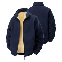 Veste d'hiver personnalisée avec logo brodé, en polaire épaisse 100% polyester, de haute qualité, pour hommes, vente en gros