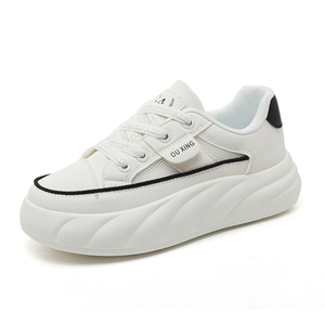 Zapatos Planos Deportivos Antideslizantes de Moda para Mujer con Suela Gruesa de PVC, Malla Transpirable y Cierre de Cordones para Otoño/Primavera/Verano - Product Image 2
