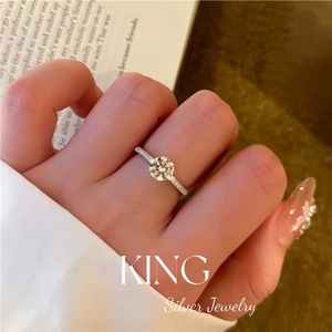 Bague en argent KING avec moissanite, en argent sterling S925, sertie pavé, bague de mariage, bijoux de mode pour femme - Product Image 4