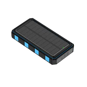 Fast Charging 20000 MAh Outdoor Portable Solar Charger 20000mAh Powerbank Solar Power Bank With Led Lights