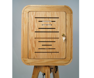 Photomaton vintage en chêne à face unique avec anneau lumineux, prend en charge l'imprimante et l'appareil <span class=keywords><strong>photo</strong></span>, idéal pour les mariages et les fêtes - Product Image 4