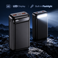 Batterie externe haute capacité 30000mAh 50000mAh, chargeur portable avec lampe torche LED intégrée, batterie externe d'urgence pour l'extérieur