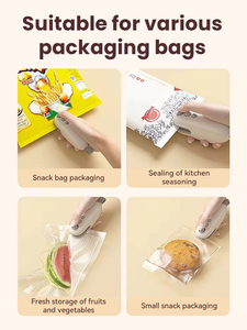 Wholesale Mini Bag Sealer With Cutter Magnetic <b>USB</b> Rechargeable Portable Snacks Food Vacuum <b>Heat</b> Sealing Machine Re-sealer - Product Image 6