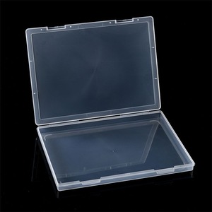 A4 Document Box PP Plastic Transparent Storage Organizer Rectangle Office File Container 30.5x22.3x2.2cm Covered - Product Image 1