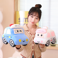 Jouet en peluche personnalisable en forme de petite voiture, super doux avec rembourrage en coton PP, idéal pour les enfants, anniversaire, anti-stress
