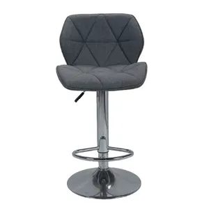 Dark Grey Living Room Modern Swivel Modern Bar Stools Counter Height Backrest Bar Stool Chairs