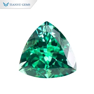 Tianyu gemas laboratorio <span class=keywords><strong>zafiro</strong></span> Trillón corte <span class=keywords><strong>verde</strong></span> amarillo azul púrpura color al por mayor y tamaño personalizado - Product Image 4