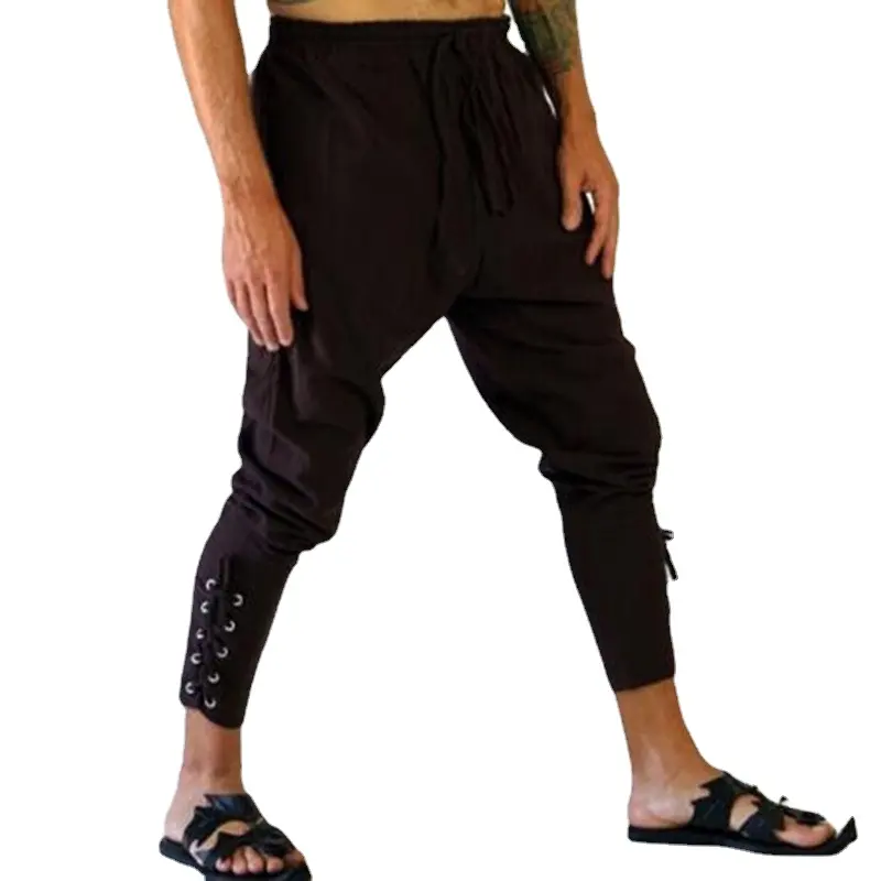 Pantalon de Costume de Pirate pour hommes, grande taille 5XL, à la cheville, style médiéval, Viking, navigateur, pantalon gothique de la Renaissance