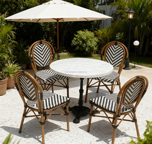 Vente en gros d'usine Crème solaire décontractée française imperméable Balcon Jardin Restaurant Patio Salle à manger <span class=keywords><strong>Table</strong></span> d'extérieur - Product Image 2