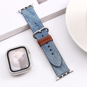 Correas de reloj de mezclilla de 22 mm con hebilla de lona para Apple S10 Huawei GT5, estilo veraniego, azul claro, azul retro - Product Image 3