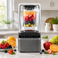 Mixeur Commercial Robuste 2200W, Machine à Smoothies Multifonctionnelle Électrique Haute Vitesse, 5+ Vitesses, Moteur en Cuivre Pur, Anti-fuite