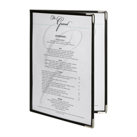 Protège-menu de restaurant en PVC transparent économique, 2 pages, format livre à 4 vues, 8,5 x 11 pouces, modèle Yimi-112601