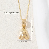 Collier initial en zircon de qualité supérieure, vente chaude, pendentif alphabet 26 lettres, bijoux de luxe légers pour femmes, directement de l'usine
