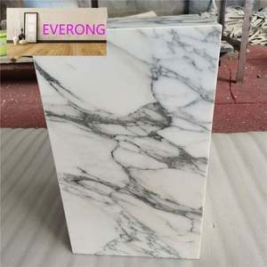 Salon <span class=keywords><strong>d</strong></span>écor à la maison meubles en pierre naturelle canapé-lit en marbre Table <span class=keywords><strong>d</strong></span>'appoint Arabescato socle en marbre blanc - Product Image 4