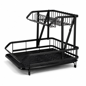 Égouttoir à vaisselle multifonctionnel moderne en acier inoxydable pour cuisine, support de rangement pour évier, porte-serviettes non pliable - Product Image 1