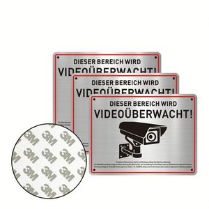 Panneau de surveillance rond en toile personnalisé en gros Panneau d'avertissement sérigraphie brossée Design minimaliste - Product Image 5