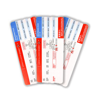 Carte d'embarquement d'avion en carton imperméable de haute qualité avec couleur et taille personnalisées pour un usage commercial