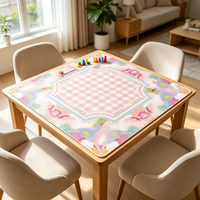 Tapis de table de mahjong coloré à carreaux roses et blancs, insonorisant, antidérapant, réduisant le bruit, avec base en caoutchouc, modèle en gros