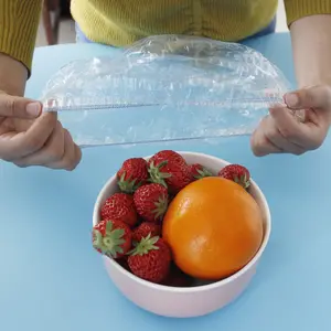 Fabriek Op Maat Doorzichtige Plastic Elastische Kom Plaathoezen Voor Voedsel Wegwerp Stretch Bowl Covers