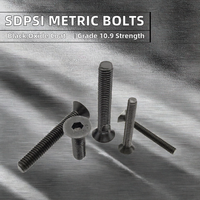 Baut Kepala Bundar Soket Tombol Jamur Baja SDPSI DCT M3 Black Oxide Grade 10.9 Ulir Standar Metrik ISO7380