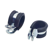 Colliers de serrage industriels robustes en acier galvanisé avec revêtement en caoutchouc, pour flexibles hydrauliques, avec fixation amortie en EPDM et plaqué zinc
