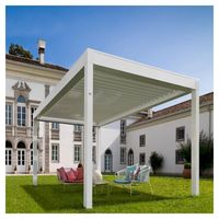 Pergola extérieure imperméable en aluminium à lames orientables, auvent de pergola, gazebo extérieur, pergola bioclimatique, structure d'ombrage