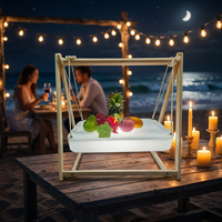 Lampe de table carrée en plastique LED, étanche, résistante aux chutes, à changement de couleur, avec plateau lumineux pour fruits, pour bureau, restaurant, bar