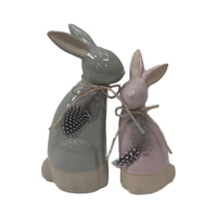 Ensemble de table à manger d'extérieur pour les décorations de fête des enfants de Pâques avec lapin en céramique cadeaux de Pâques décoratifs