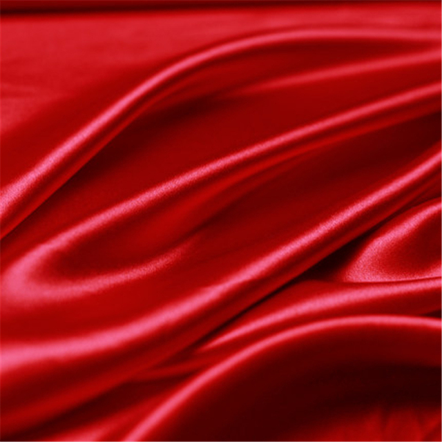 Red Color Silk Satin Fabric 30MM 114CM Heavy Silk Fabric for Wedding New Year Dress Fabric