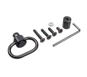 Boucle de sangle tactique cylindrique pivotante de 1,25 pouce, en métal, à dégagement rapide QD, avec vis de sécurité, noire, universelle - Product Image 4