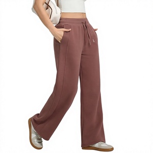 Pantalon de survêtement en coton personnalisé pour femme, automne-hiver, 360 grammes, molleton doux, respirant, écologique, coupe ajustée, pantalon de sport, pantalon de jogging - Product Image 1