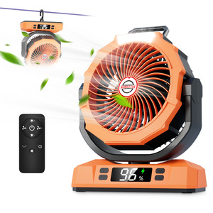 Factory Wholesale 10 Inch Shaking Head Camping Fan 20000mAh Mute Fan With Remote <b>Timer</b> LED Light Power Bank <b>Outdoor</b> Use - Product Image 1