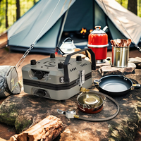 2024 Mini réchaud pliable intérieur-extérieur portable pour barbecue deux réchauds à gaz de type filet en acier et acier inoxydable pour le camping