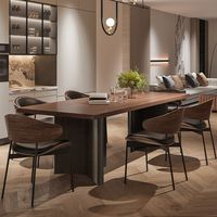 Table à manger rectangulaire en noyer de qualité supérieure, construction robuste en bois massif pour la maison et les espaces commerciaux