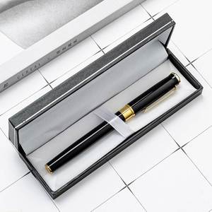 Wholesale Creative New Stationery <b>Pen</b> Box Universal Cardboard Simple Black Small Packaging With Custom Logo for Gift - Product Image 3