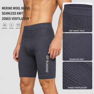 Shorts de sport pour homme en laine, séchage rapide, sans coutures, respirants, anti-humidité, pour la course à pied, la gym, logo personnalisé, légers, de qualité supérieure, pour la randonnée - Product Image 3