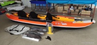 Kayak gonflable en fibre de verre pour 3 personnes pour la pêche en rivière, en lac, en mer et en océan, bateau à rames et canoë multi-usages