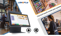 Système de point de vente tactile Android Longfly tout-en-un Immin D3 Pro avec écran 15,6 pouces, Wi-Fi 6, Bluetooth 5.2 pour caisse enregistreuse