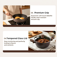 Ensemble de 5 ustensiles de cuisine durables en alliage d'aluminium avec revêtement en granit antiadhésif |   Antiadhésif de qualité alimentaire |   Compatible avec tous les types de cuisinières |   Anti-brûlure