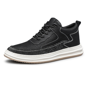 Chaussures à <span class=keywords><strong>talon</strong></span> compensé pour hommes, baskets d'été respirantes en maille et cuir de vache, semelle intérieure rehaussante pour le sport, talons de 6 cm ou 8 cm en option, décontractées - Product Image 2