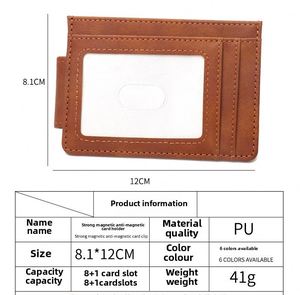 Anti-magnetic Clip Thin Suction Clasp Magnetic Snap Business Bank <b>Card</b> <b>Holder</b> Multiple <b>Card</b> Slots Portable Small Wallet - Product Image 4