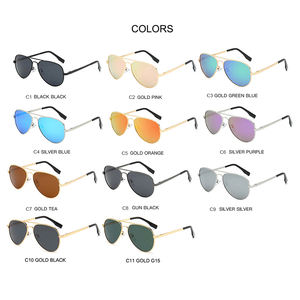 Vintage Big <span class=keywords><strong>Pilot</strong></span> Sonnenbrille Benutzer definiertes Logo Hochwertige polarisierte UV400 Schutz Metallrahmen Feder scharniere Aviation Sonnenbrille - Product Image 6